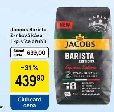 Jacobs Barista Zrnková káva, 1 kg, více druhů 