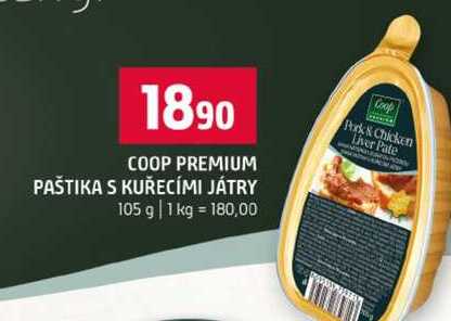 COOP PREMIUM PAŠTIKA S KUŘECÍMI JÁTRY 105 g