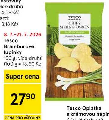 Tesco Bramborové lupínky, 150 g 