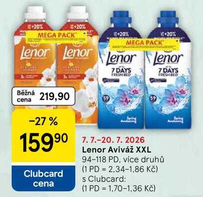 Lenor Aviváž XXL, 94-118 PD, více druhů