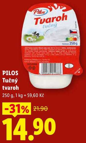 PILOS Tučný tvaroh, 250 g