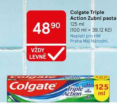 Colgate Triple Action Zubní pasta, 125 ml