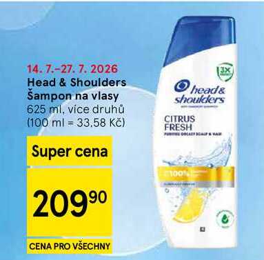 Head & Shoulders Šampon na vlasy, 625 ml, více druhů 