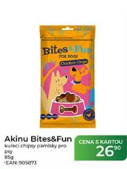 Akinu Bites&Fun kuřecí chipsy pamlsky pro psy 85g