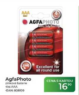 AgfaPhoto zinková baterie 4ks AAA 
