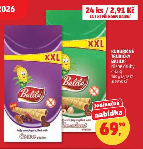 KUKUŘIČNÉ TRUBIČKY BALILA různé druhy, 432 g