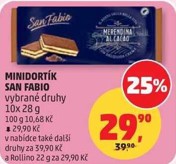 MINIDORTÍK SAN FABIO vybrané druhy, 10x 28 g 