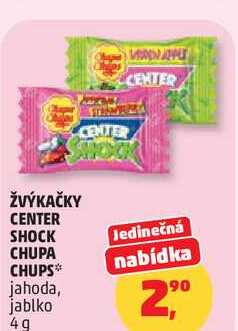 ŽVÝKAČKY CENTER SHOCK CHUPA CHUPS, 4 g