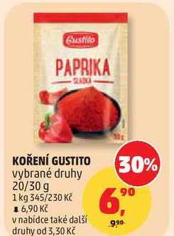 KOŘENÍ GUSTITO vybrané druhy, 20/30 g