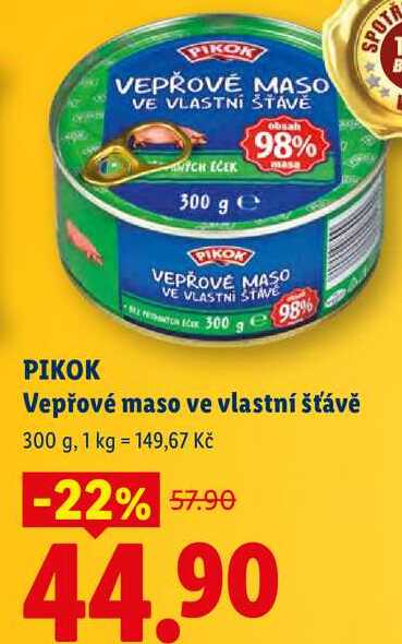 PIKOK Vepřové maso ve vlastní šťávě, 300 g