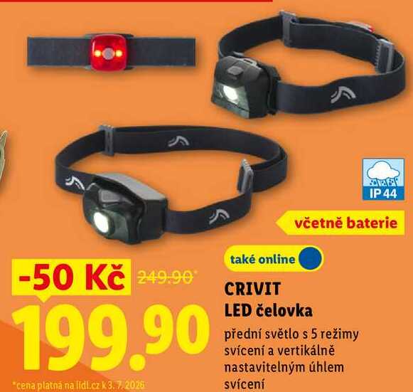 CRIVIT LED čelovka