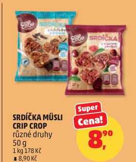 SRDÍČKA MÜSLI CRIP CROP různé druhy, 50 g