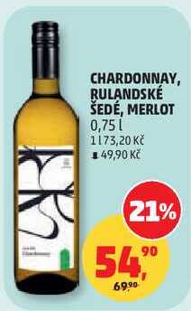 CHARDONNAY, RULANDSKÉ ŠEDÉ, MERLOT, 0,75 l
