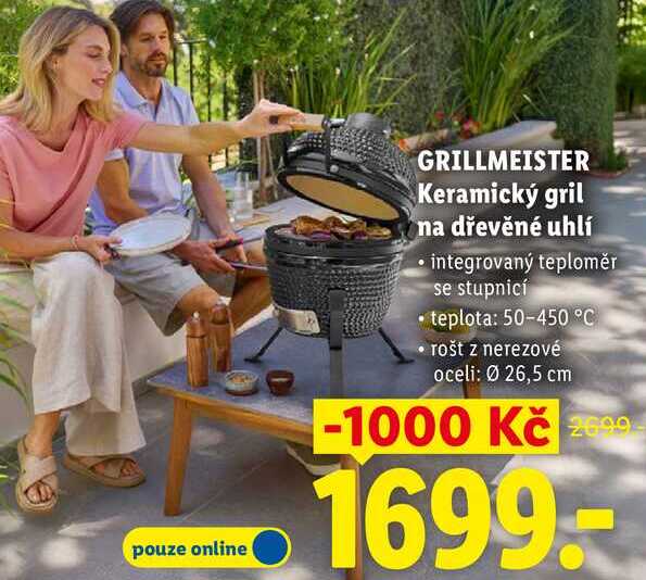 GRILLMEISTER Keramický gril na dřevěné uhlí