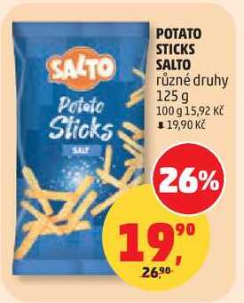 POTATO STICKS SALTO různé druhy, 125 g  