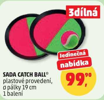 SADA CATCH BALL plastové provedení, o pálky 19 cm, 1 balení 