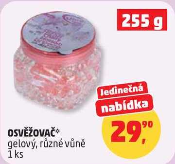 OSVĚŽOVAČ gelový, různé vůně, 1 ks