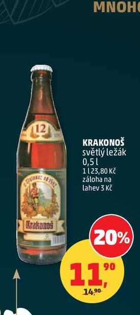 KRAKONOŠ světlý ležák, 0,5 l