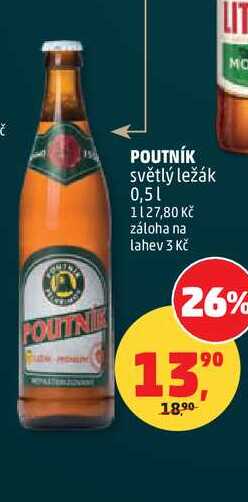 POUTNÍK světlý ležák, 0,5 l