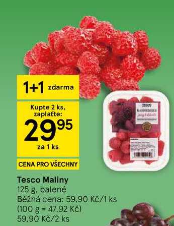 Tesco Maliny, 125 g, balené