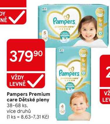 Pampers premium care Dětské pleny, 38-68 ks, více druhů