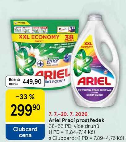 Ariel Prací prostředek, 38-63 PD, více druhů
