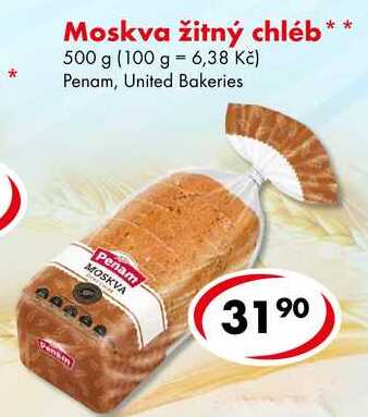 Moskva žitný chléb, 500 g  