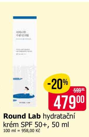 Round Lab hydratační krém SPF 50+, 50 ml 