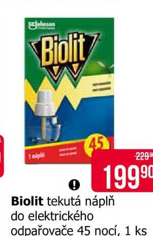 Biolit tekutá náplň do elektrického odpařovače 45 nocí, 1 ks