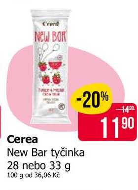 Cerea New Bar tyčinka 28 nebo 33 g