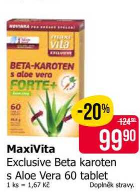 MaxiVita Exclusive Beta karoten s Aloe Vera 60 tablet