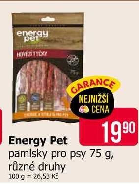 Energy Pet pamlsky pro psy 75 g, různé druhy 