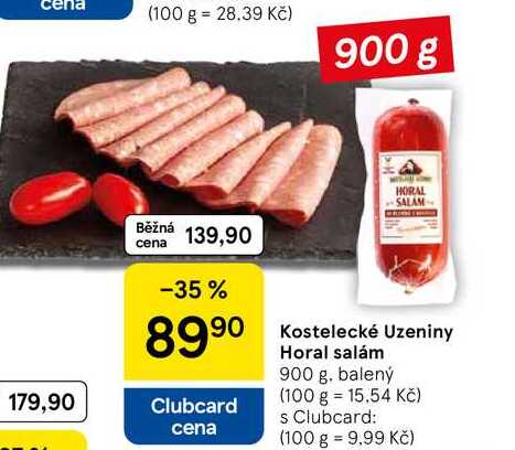 Kostelecké Uzeniny Horal salám, 900 g