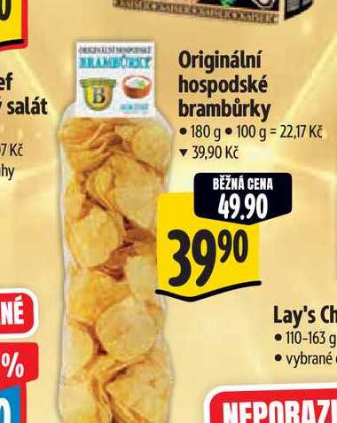 Originální hospodské brambůrky 180 g