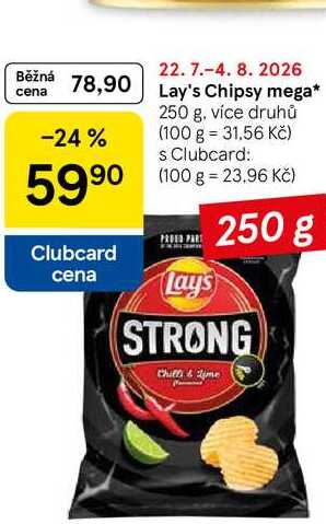Lay's Chipsy mega, 250 g, více druhů