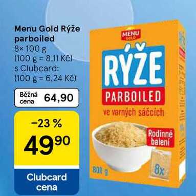 Menu Gold Rýže parboiled, 8× 100 g