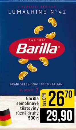 Barilla semolinové těstoviny různé druhy 500 g