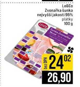 Le&Co Zvonařka šunka nejvyšší jakosti 95% plátky 100 g 