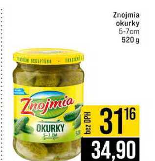Znojmia okurky 5-7cm 520 g