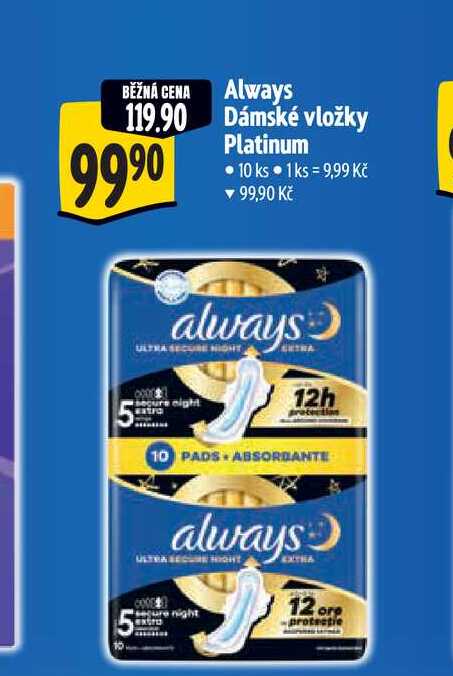 Always Dámské vložky Platinum 10 ks