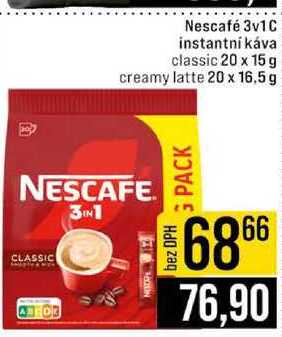Nescafé 3v1C instantní káva classic 20 x 15 g creamy latte 20 x 16.5 g