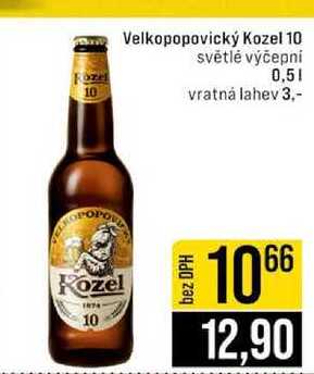 Velkopopovický Kozel 10 světlé výčepní 0,5l