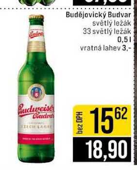 Budějovický Budvar světlý ležák 33 světlý ležák 0,5l