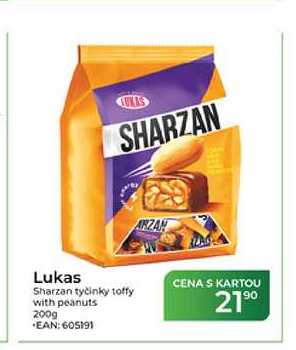 Lukas Sharzan tyčinky toffy with peanuts 200g
