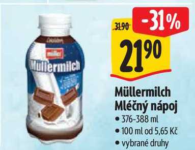 Müllermilch Mléčný nápoj, 376-388 ml