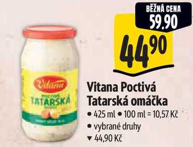 Vitana Poctivá Tatarská omáčka, 425 ml