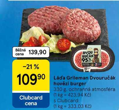 Láďa Grileman Dvouručák hovězí burger, 330 g