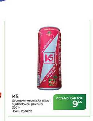 K5 Sycený energetický nápoj s jahodovou příchuti 320ml