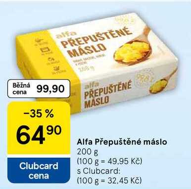 Alfa Přepuštěné máslo, 200 g