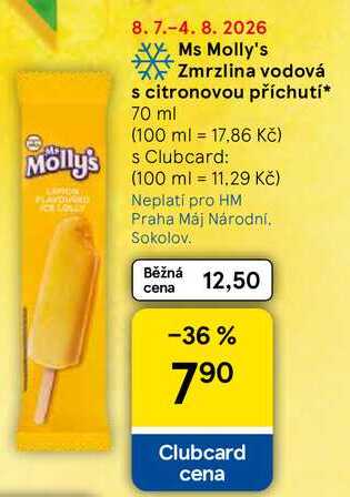 Ms Molly's Zmrzlina vodová s citronovou příchutí, 70 ml